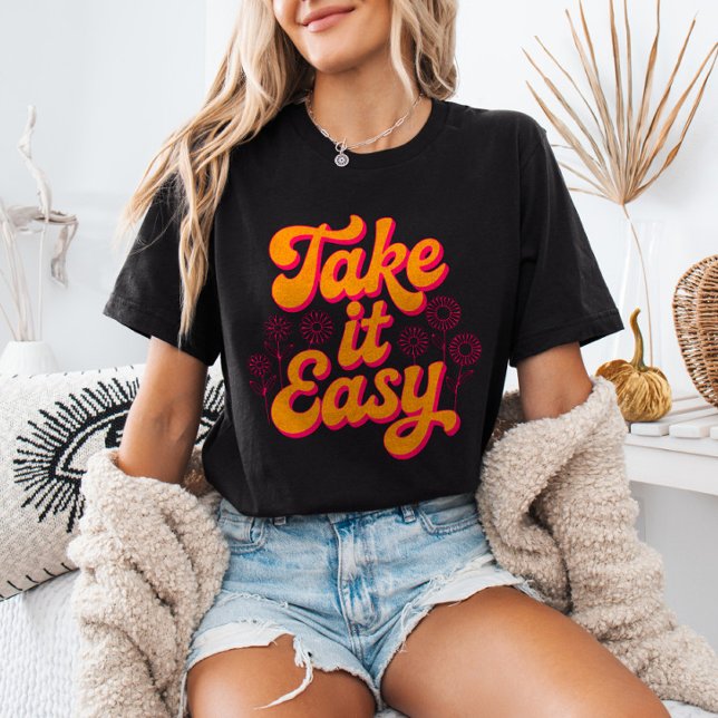Camiseta Relaxe Citação Inspiradora Retro Chill (Criador carregado)