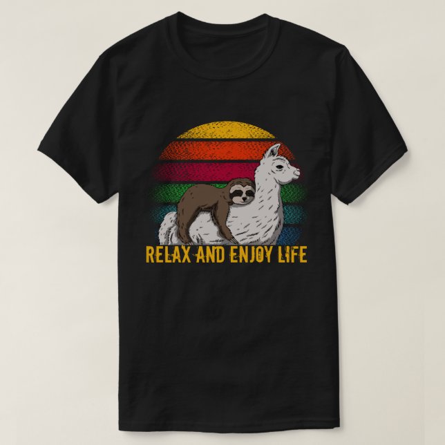 Camiseta Relaxe E Desfrute Da Vida (Frente do Design)