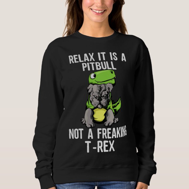 Camiseta Relaxe É Um Cão Pitbull Não Um Cachorro Rex Engraç (Frente)