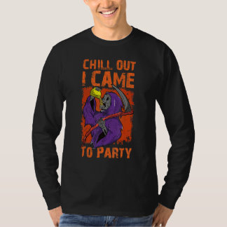 Camiseta Relaxe Eu Vim Para a Festa Retrô Foice Ceifeira