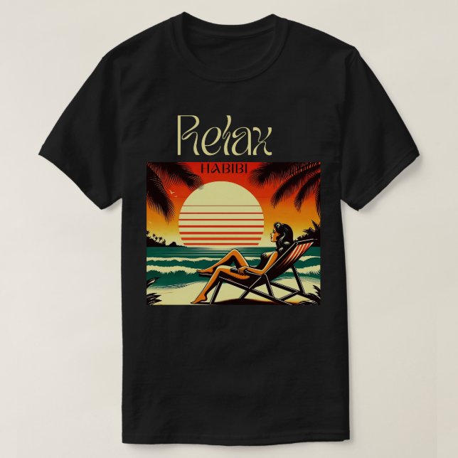 Camiseta Relaxe Habibi Romântico Engraçado Raízes Árabes Io (Frente do Design)