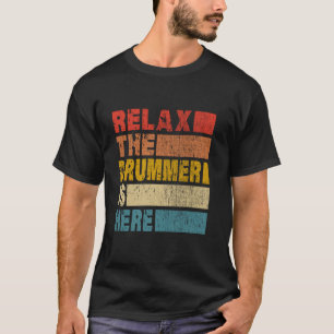 Camiseta Relaxe O Baterista Está Aqui, Drummer Vintage, Ret