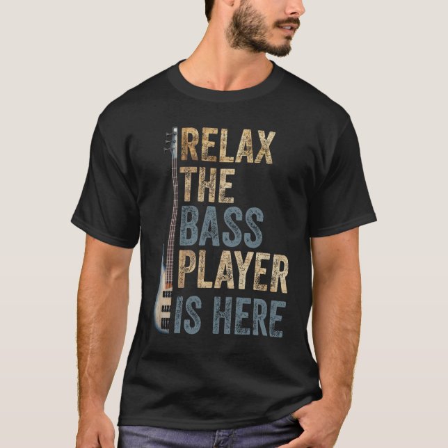 Camiseta Relaxe O Jogador De Bass Está Aqui O Instrumento G (Frente)