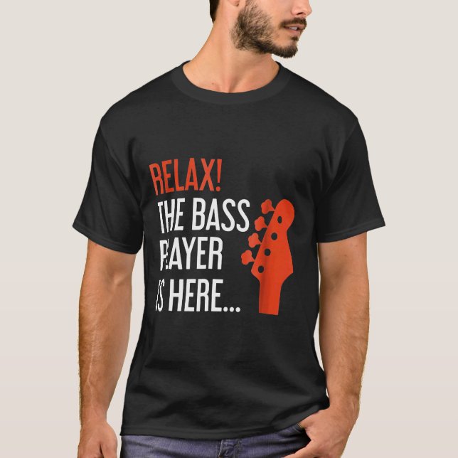 Camiseta Relaxe O Jogador De Bass Está Aqui, Violão De Bass (Frente)