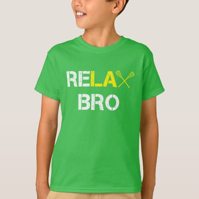 Camiseta Relaxe o Lacrosse engraçado de Bro (Frente)