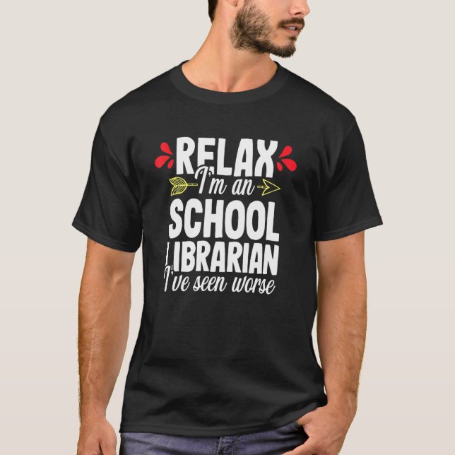 Camiseta Relaxe o Nerd do livro de professores da Bibliotec (Frente)
