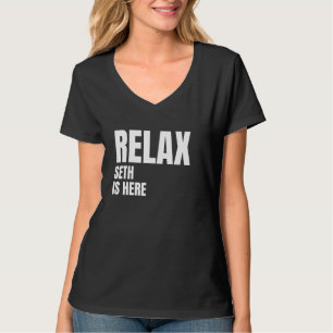 Camiseta Relaxe Seth Está Aqui Nomes De Nascimento Popular 