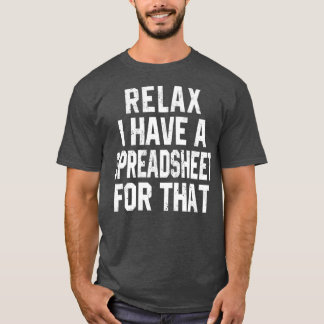 Camiseta Relaxe, tenho uma folha de cálculo para isso.