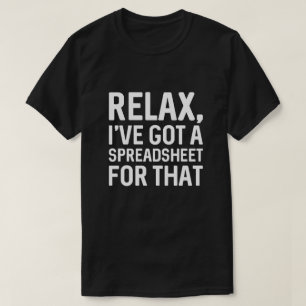 Camiseta Relaxe, tenho uma folha de cálculo para isso
