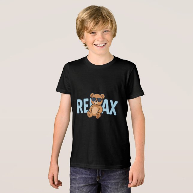 Camiseta Relaxe Urso de Teddy com Design de Cartografia de  (Frente Completa)