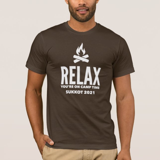 Camiseta Relaxe, você está no Banquete do acampamento Sukko (Frente)