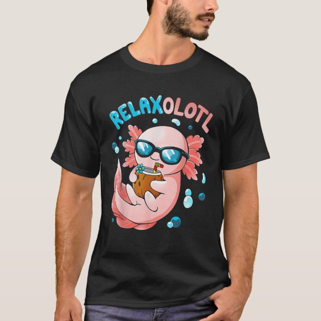 Camiseta Relaxolotel Engraçado Axolotl Relaxe (Frente)