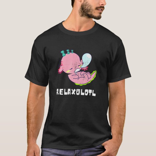 Camiseta Relaxolotl Axolotl Peixes Anfíbios Rapaz (Frente)
