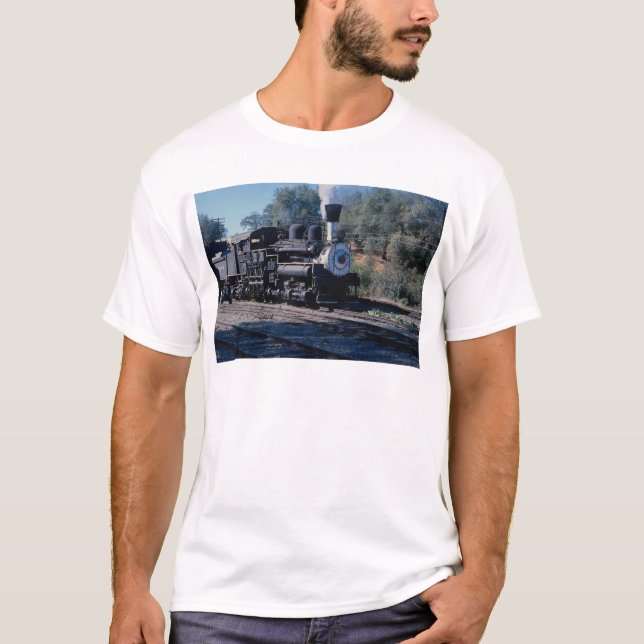 Camiseta Relé do rio da pena, locomotiva de Shay (Frente)