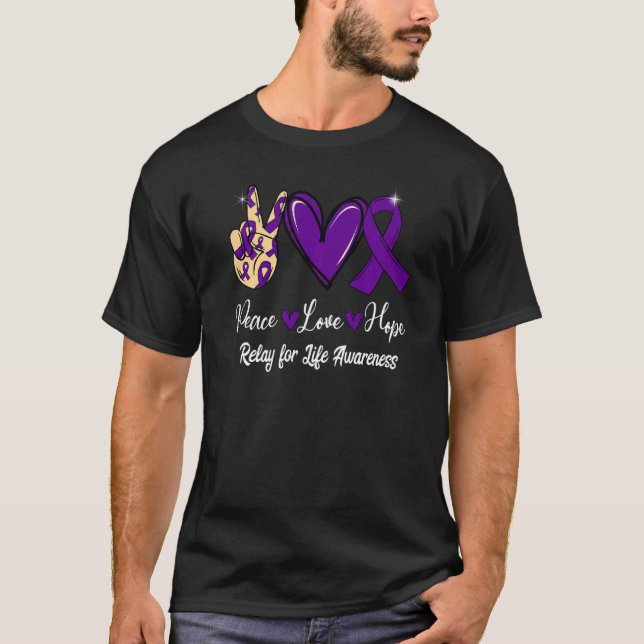 Camiseta Relé para a Consciência da Vida Paz Amor Esperança (Frente)