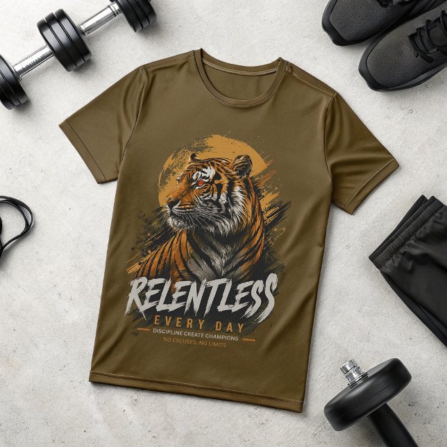 Camiseta Relentless Every Day Tiger | Motivacional (Criador carregado)