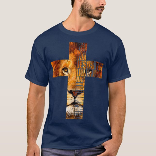 Camiseta Religião Cristã A Jesus O Leão De Judah (Frente)