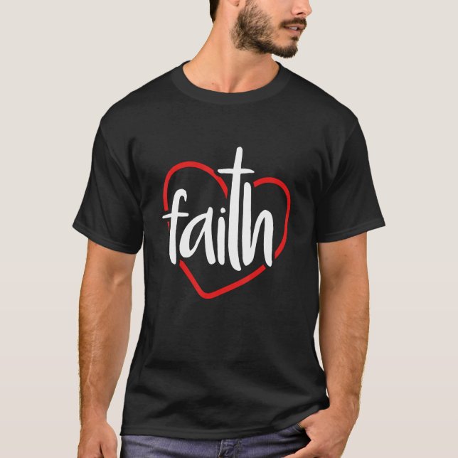 Camiseta Religião Cristã Faith Heart (Frente)