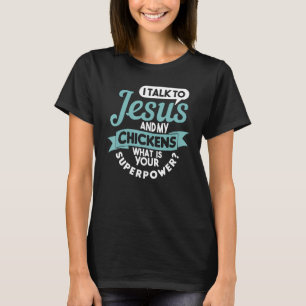 Camiseta Religião de frango Jesus Criador Fazenda Cristão