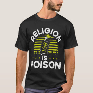 Camiseta Religião É Ateu De Impressão Venenosa