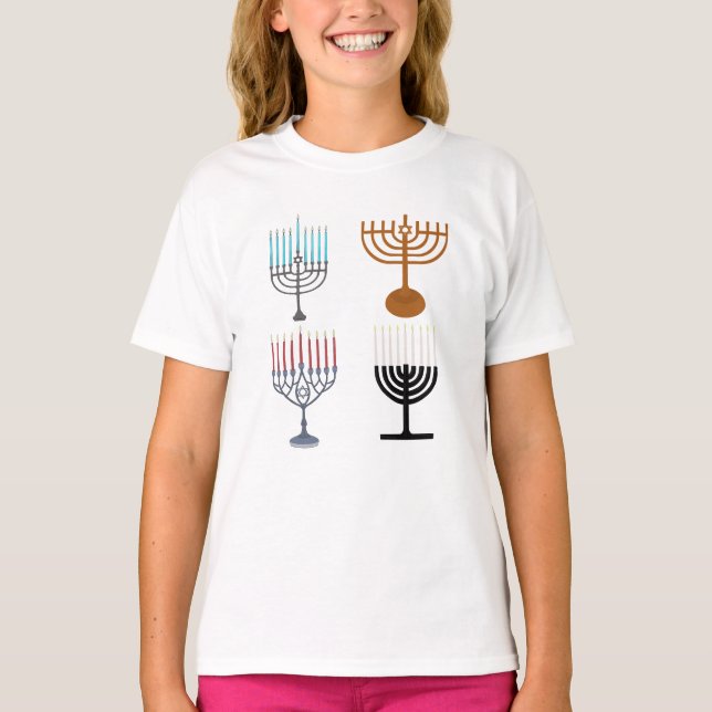 Camiseta Religião Judaica Hanukkah (Frente)