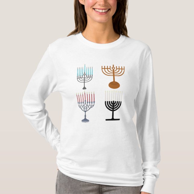 Camiseta Religião Judaica Hanukkah (Frente)