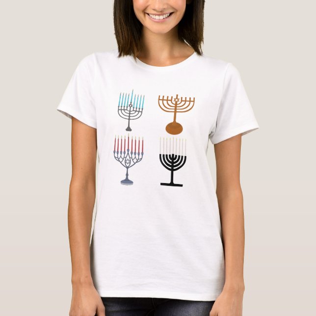 Camiseta Religião Judaica Hanukkah (Frente)