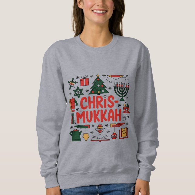 Camiseta Religião Judia de Natal Chrismukkah Hanukkah (Frente)