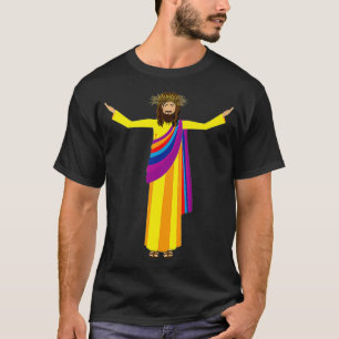 Camiseta Religião LGBTQ de Orgulho de Jesus gay 