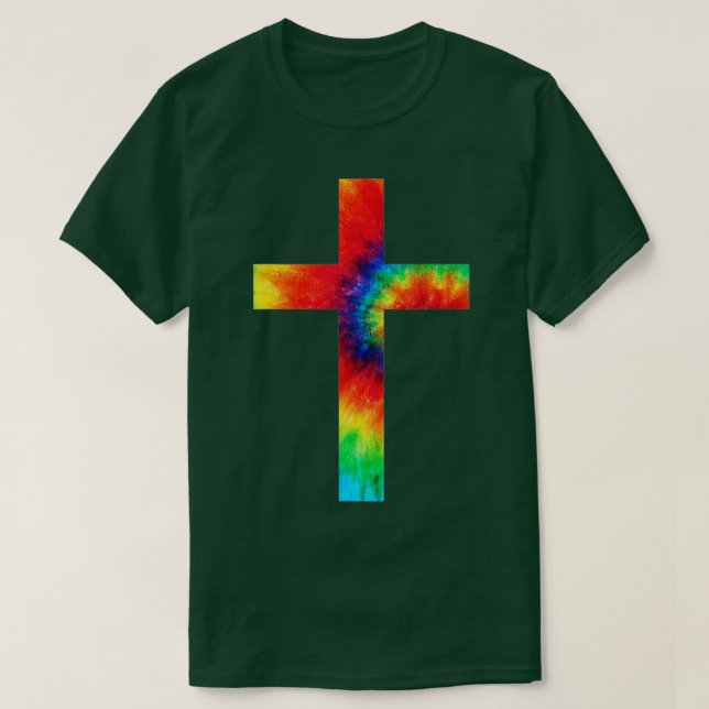 Camiseta Religião Tie Dye Cross Tie Dyed (Frente do Design)