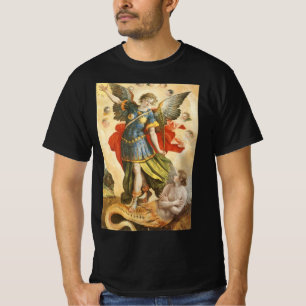 Camiseta Religioso Vintage, Santo Michael Derrota Lúcifer