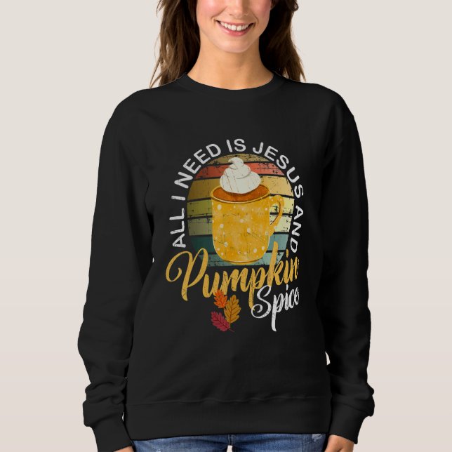 Camiseta Religious Autumn All I Need Is Jesus And Pumpkin S (Frente)