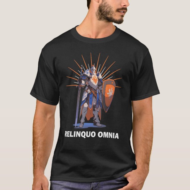 Camiseta RELINQUO OMNIA Knights Templar Motto (Frente)