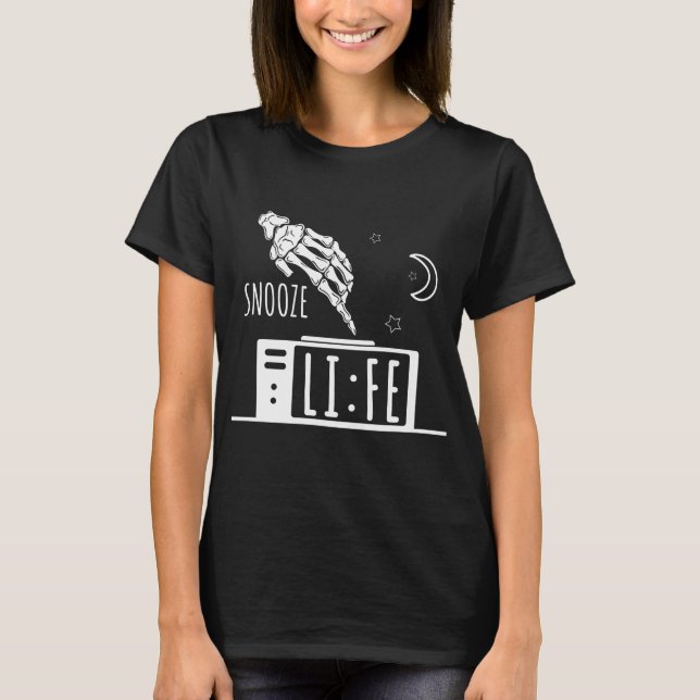 Camiseta Relógio Alarme Vida Soneca Engraçado (Frente)