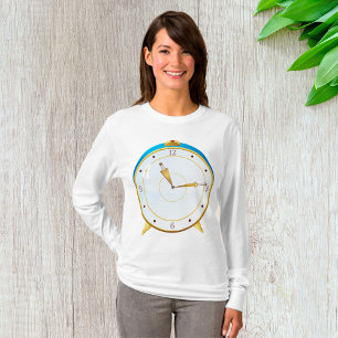 Camiseta Relógio de Alarme Dourado retroativo com Timepece