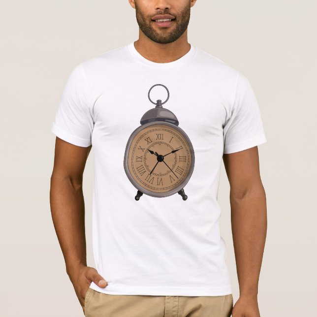 Camiseta Relógio de Alarme Vintage Adorável (Frente)