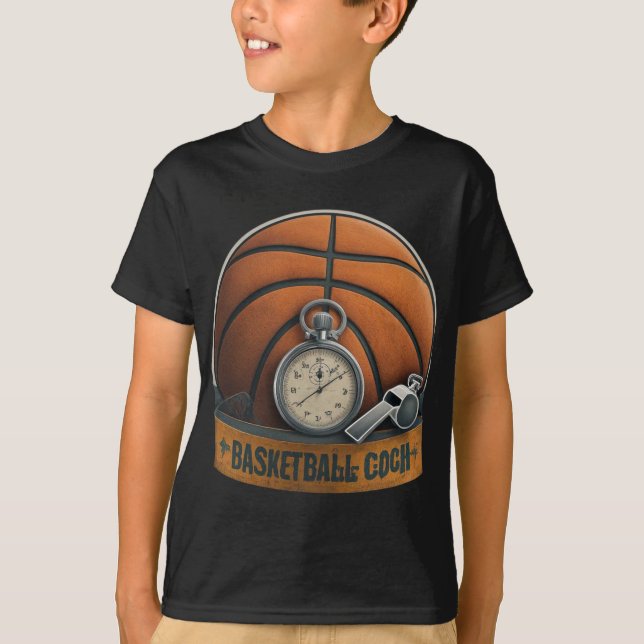 Camiseta Relógio de Apito do Treinador de Basquete (Frente)