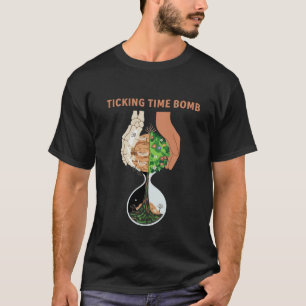Camiseta Relógio de Areia da Terra Bomba Relógia Ambiental