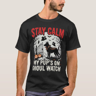 Camiseta Relógio de Cão Fantasma de Halloween
