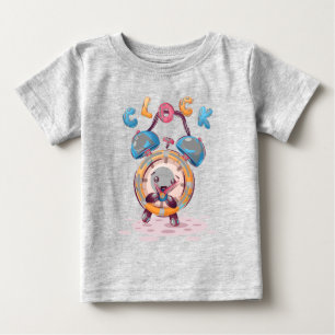 Camiseta Relógio de Cartoons   Camisa-bebê