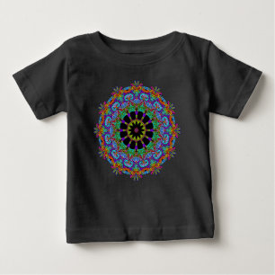 Camiseta Relógio de Mandala Pintado à Mão 24