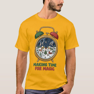 Camiseta Relógio de Natal Fazendo Tempo para Magia