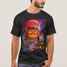 Camiseta Relógio de Parede Halloween Eclipse Assombrado 2