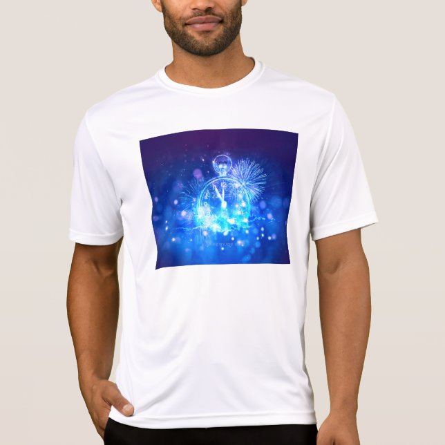 Camiseta Relógio de Réveillon do SlipperyJoe com emoção elé (Frente)