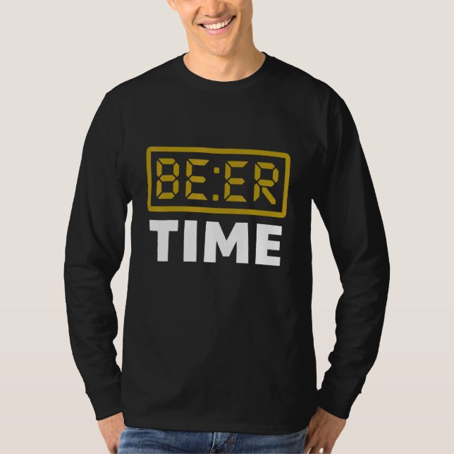 Camiseta Relógio Digital Hora da Cerveja Cerveja (Frente)