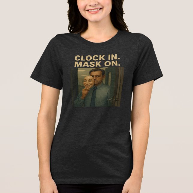 Camiseta Relógio. Máscara ativada. (Frente)