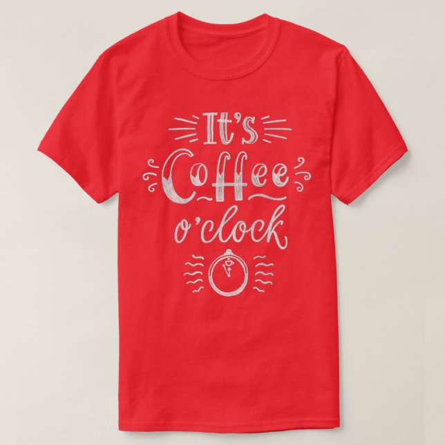 Camiseta Relógio O de café Itx27s (Frente do Design)