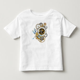 Camiseta Relógio Steampunk com Dragonfly Mecânica
