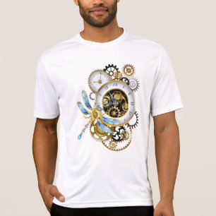 Camiseta Relógio Steampunk com Dragonfly Mecânica