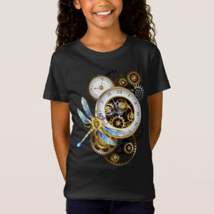 Camiseta Relógio Steampunk com Dragonfly Mecânica